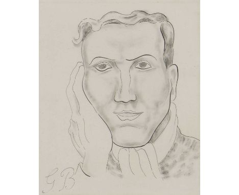 Jessica Dismorr (1885-1939)Portrait of George Barker - poet, drawn after attending a poetry reading at Archer's Bookshop, 193
