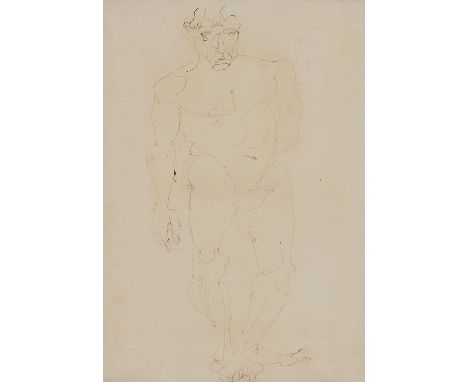 Henri Gaudier-Brzeska (French, 1891-1915)'Standing male nude, Horace Brodzky', c.1915pen and ink37.5 x 24.8cmExhibited: 'The 