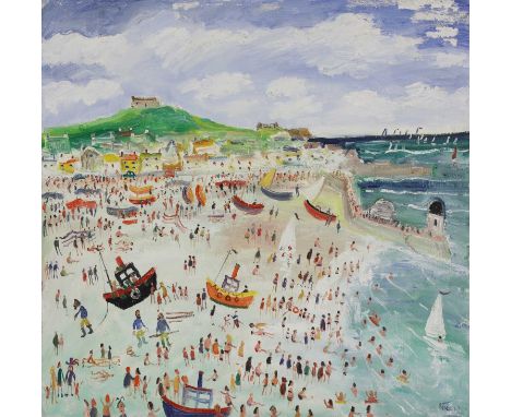 *Simeon Stafford (b.1956)'St Ives', 2007signed 'Simeon' l.r., also signed, inscribed as titled and dated '12/6/7' verso, oil 