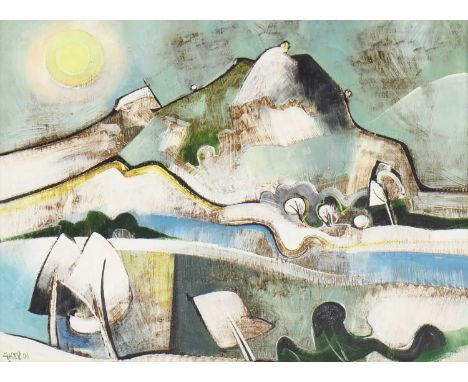 *Geoffrey Key (b.1941)'Winter Landscape', 2001signed and dated 'G.Key.01' l.l., also signed, inscribed as titled and dated ve