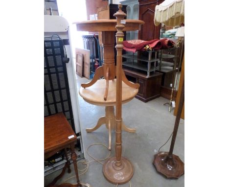 A beechwood reeded lamp standard