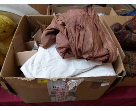 A box of miscellaneous textiles