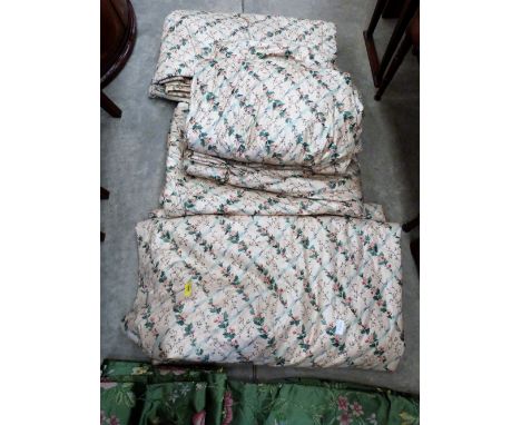 Two pairs of vintage floral print curtains