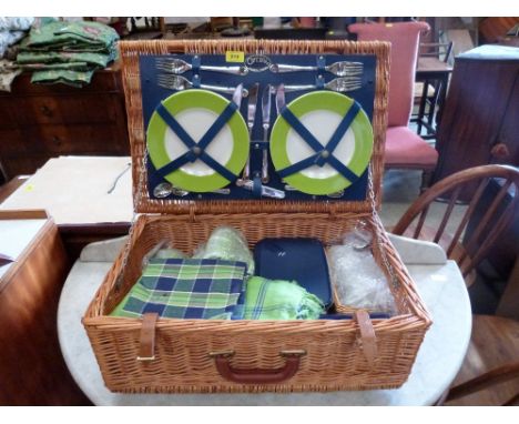 A Optima picnic set in wicker hamper