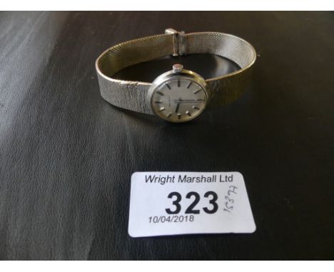 A 9k white gold manual wind Jean Renet bracelet watch, gross weight approx. 32.8g