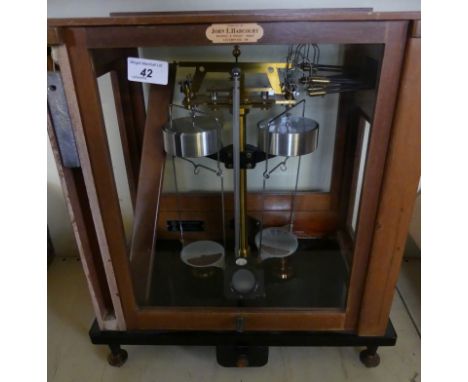 A cased Chemists precision scale set 