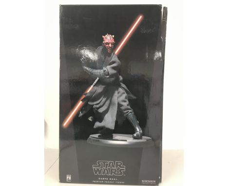 A Boxed Sideshow Collectibles Star Wars Darth Maul Premium Format Figure. Light Saber needs slight Attention.