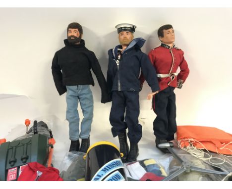 3 X Action Men and a Collection of Uniform and accessories.