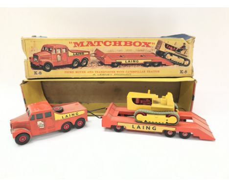 A Boxed Matchbox Prime Mover And Transporter With Caterpillar Tractor #K-8.