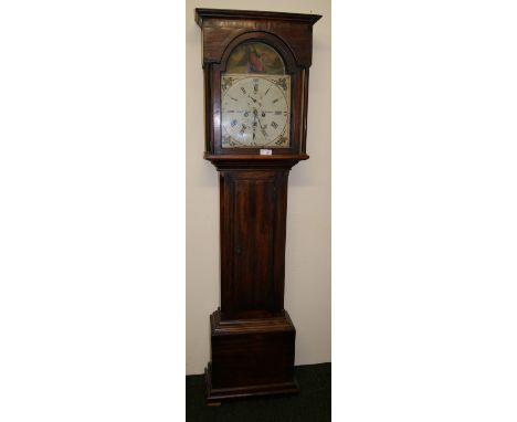 James McBride of Kilmarnock oak longcase clock with painted dial