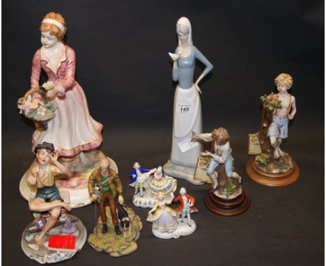 A selection of Capo De Monte ceramic figures 