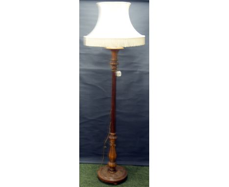 Carved mahogany standard lamp (not tested)