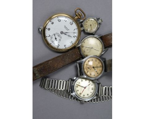 A gentleman's 1940's? stainless steel Rotary manual wind wrist watch, a Cortebert Sport mid size watch, two other wrist watch