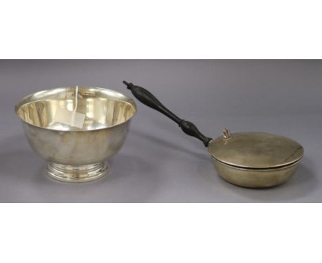 A Paul Revere reproduction sterling silver bowl and a sterling silver warming dish, gross 16.5 oz.