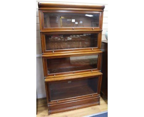 A Globe Wernicke mahogany four section bookcase W.87cm