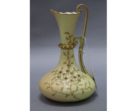 A Grainger & Co Worcester blush ground jug height 21cm
