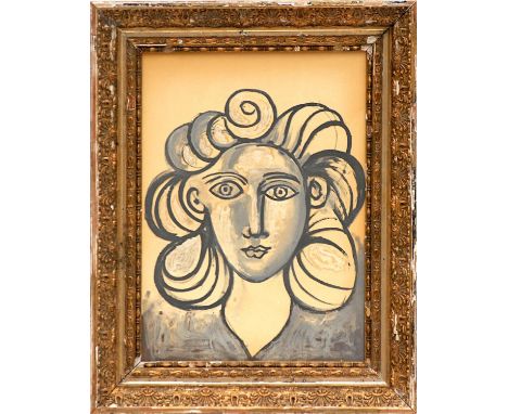 PABLO PICASSO 'Françoise Gilot 1', rare lithograph (after the painting), 1954, on Arches paper, Mourlot atelier, 36cm x 26cm,