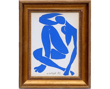 HENRI MATISSE 'Nu Blue III', original lithograph from the 1954 edition, after Mattisse's cut outs, signed in the plate, Ateli