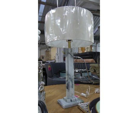 TABLE LAMP, contemporary marble design, with shade, 81cm H. 