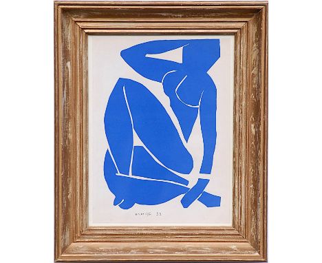HENRI MATISSE 'Nu Blue IX', original lithograph from the 1954 edition, after Matisse's cut outs, signed in the plate, Atelier