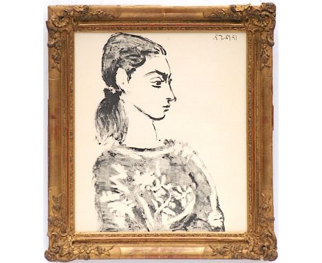 PABLO PICASSO 'Françoise 2', 1959, rare lithograph, printed by Young &amp; Klein, ref Scarce Cincinnati catalogue, 43cm x 35c