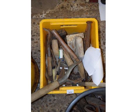 Mixed box of various hand tools