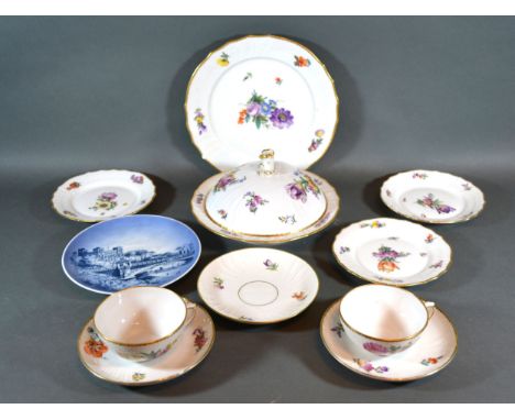 A Pair of Royal Copenhagen Porcelain Cups and Saucers together with a collection of other Royal Copenhagen Porcelain to inclu