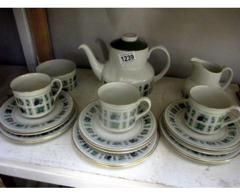 A Royal Doulton 'Tapestry teaset 18 pieces (missing 3 cups)