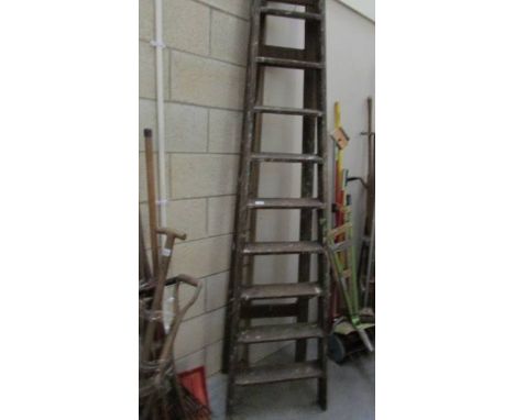 A large wooden step ladder.