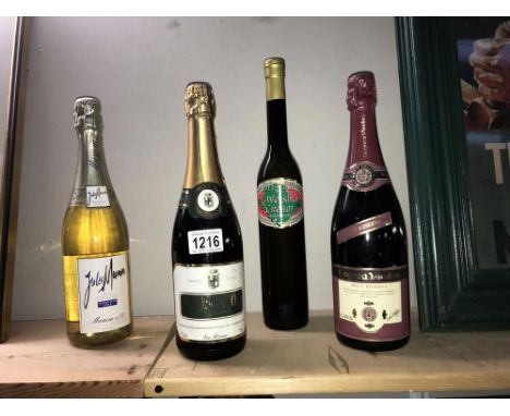 A bottle of Cava, Spumante, Sparkling wine and original Welsh liquer