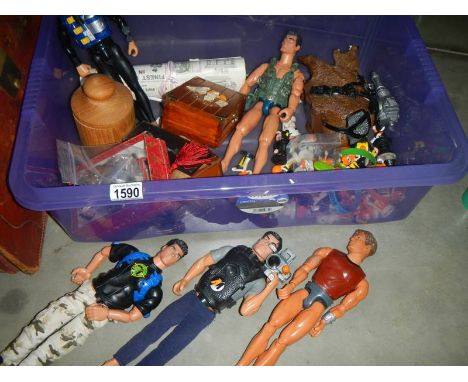 Del Prado figures, Chuppa Chups chess pieces, Freeriders figures, Hasbro Mattel action men, treen boxes, gentlewoman's record