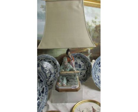 A Chinese figural table lamp.