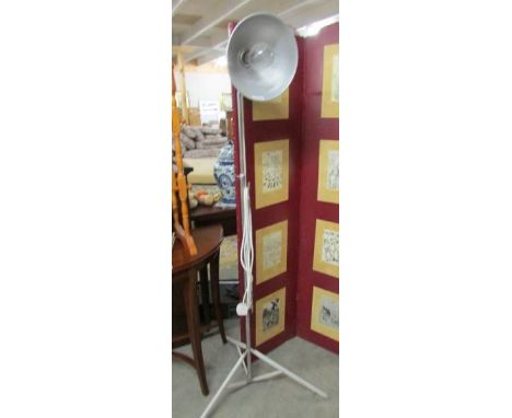 A floor standing adjustable reading lamp.