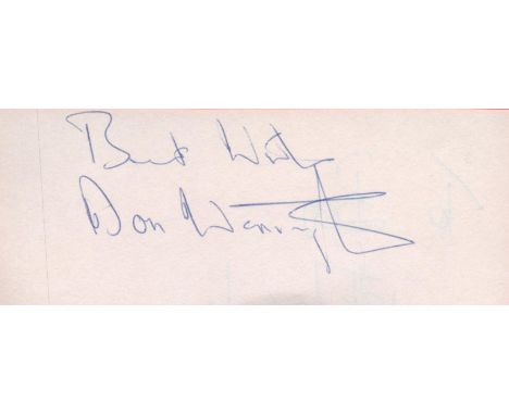 Don Warrington signed 6x2 white album page. Warrington MBE is a Trinidadian-born British actor. He is best known for playing 