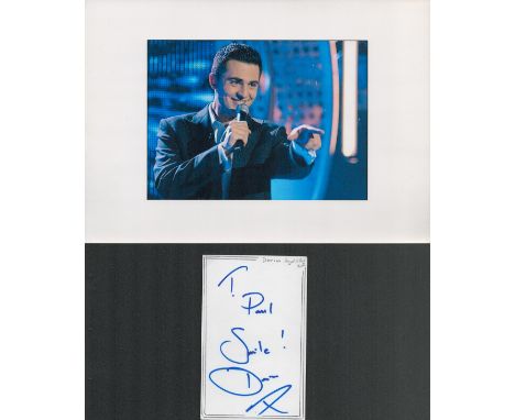 Darius Campbell signature piece featuring a colour photograph and a signed white card. The colour photograph is complete with