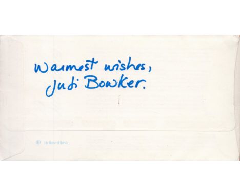 English Actress Judi Bowker Signed Butterflies Royal Mail First Day Cover. Signed in blue ink. 4 Butterfly Stamps with Two 13