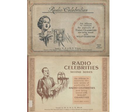 Cigarette cards four vintage albums comprising WDandHO Wills Radio Celebrities first and second series signed 10 x 8 inch col