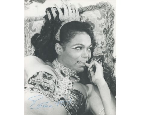 Eartha Kitt signed 10 x 8 inch b/w portrait photo. All autographs come with a Certificate of Authenticity. We combine postage