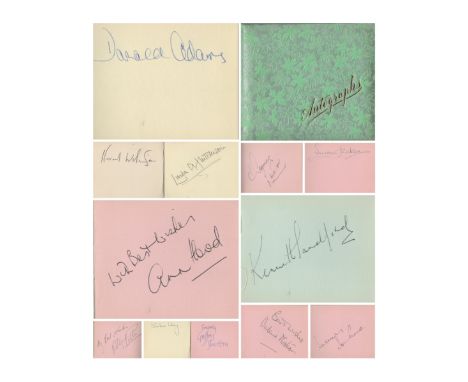 Opera green autograph book. Signatures from Valerie Masterson, Kenneth Sandford, Peggy Ann Jones, Pauline Wales, George Cook,