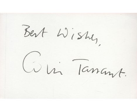 Colin Tarrant signed 5x3 white card. Tarrant (14 June 1952 - 26 January 2012) was an English actor best known for playing Ins