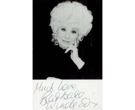 Barbara Windsor signed 6x4 black and white photo. Windsor DBE was an English actress, known for her roles in the Carry On fil