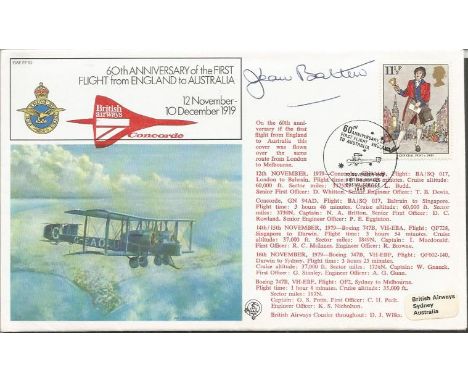 Jean Batten signed 60th anniv of the first flight from England to Australia cover. Good Condition. All signed items come with