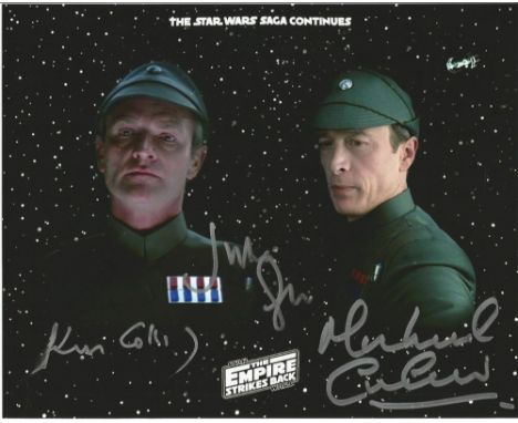 Star Wars Michael Culver, Julian Glover and Ken Colley signed 10 x 8 colour photo from Star Wars Empire Strikes Back. Slight 