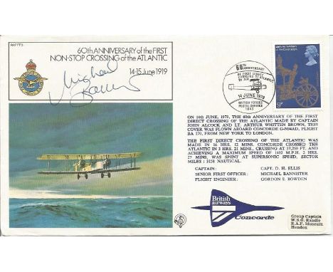 Capt Mike Bannister Chief Concorde pilot signed 1979 First Flight cover, flown by Concorde. Good Condition. All signed items 