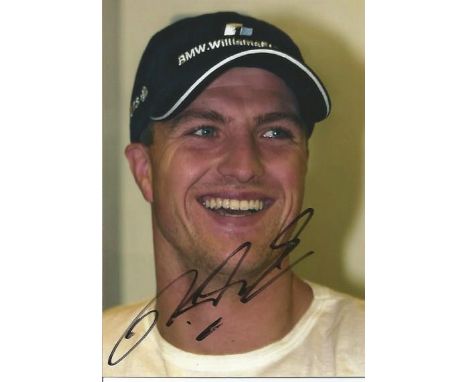 Ralph Schumacher signed 5 x 4 colour portrait photo. Good Condition. All signed items come with our certificate of authentici