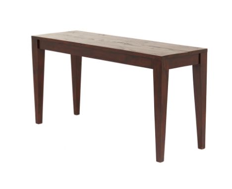 A LONG WOODEN CONSOLE TABLE
On tapering supports
77cm high x 150cm wide x 50cm deep
Condition: No obvious condition issues
