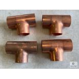 Four Streamline Copper 1 3/8 OD Tees
