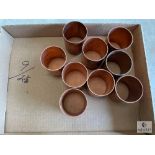Nine Streamline Copper Pipe Couplers - Rolled 2 1/8 OD