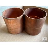 Two Streamline Copper Couplings - Rolled 3 1/8 OD