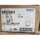 Box of NIBCO W-10148 Copper Dimple Stop Pipe Couplers - 1 3/8 OD